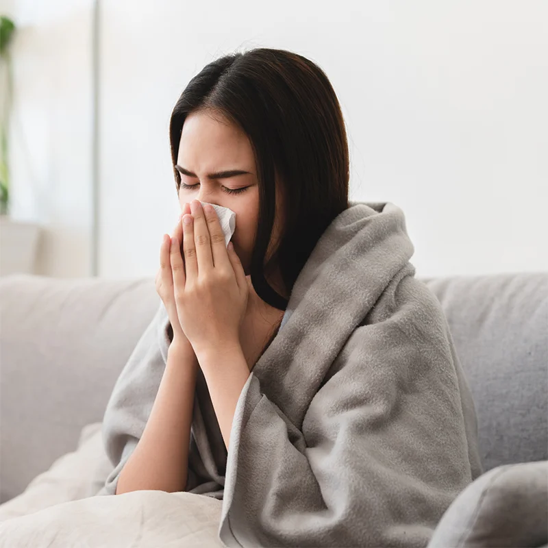 Cold, cough, flu-like symptoms and tiredness